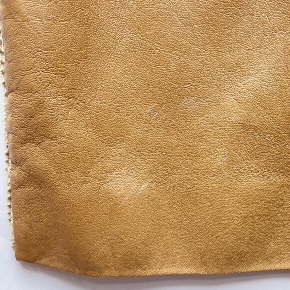 Gianfranco Ferré 1990s Vintage Beige Leather & Knit V-Neck Sweater Top - Picture 8 of 9